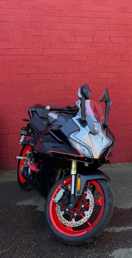 CFMOTO 450SR S, 2024, Black, Registered until 20/03/2027, 4648 km only, $75 per week for 30 months, as new.
